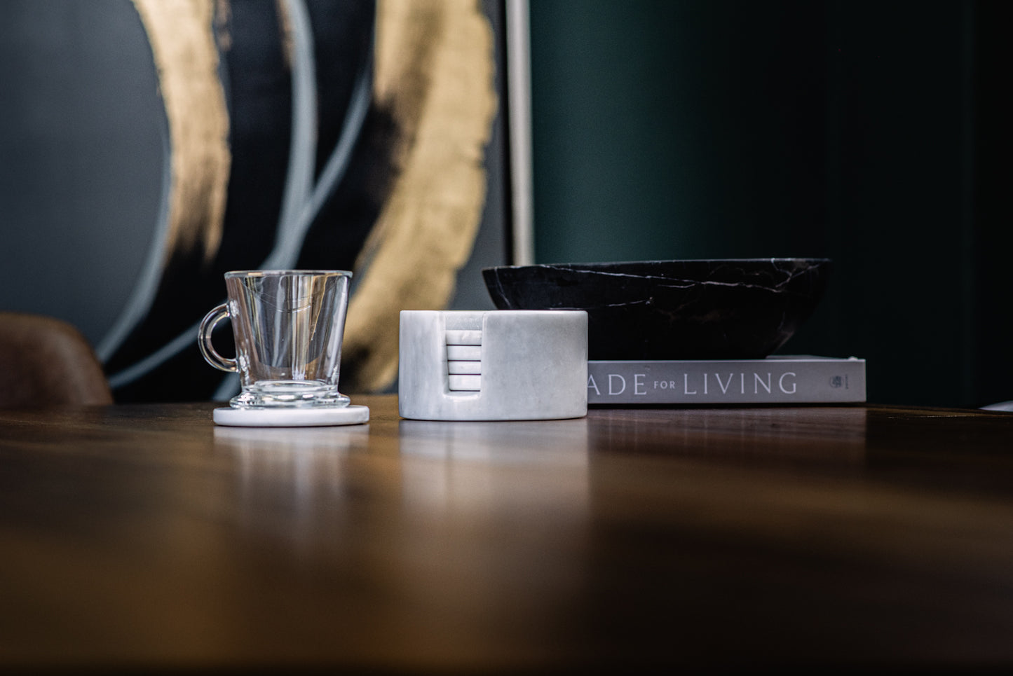 Set de 6 posavasos de mármol