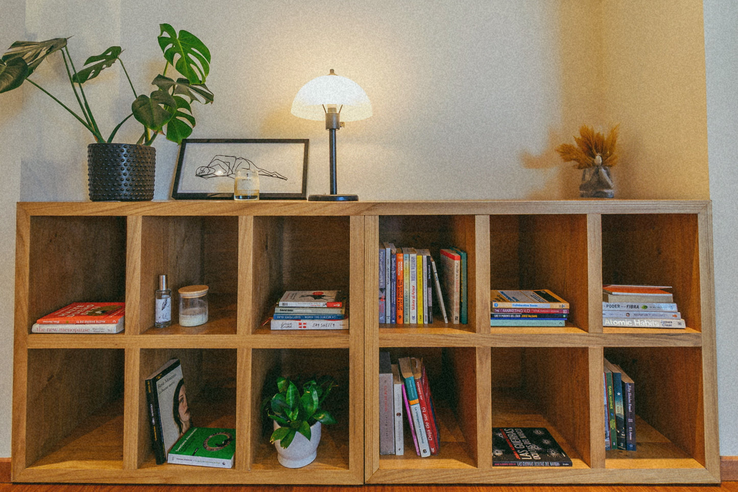 Librero de madera de Roble Natural